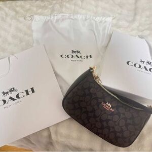 Coach Brown Signature Teri Shoulder Bag